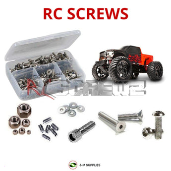 Representative image of an RCScrewZ stainless steel screw kit for CEN Racing Colossus XT 1/7th; exact kit contents vary by RC model.