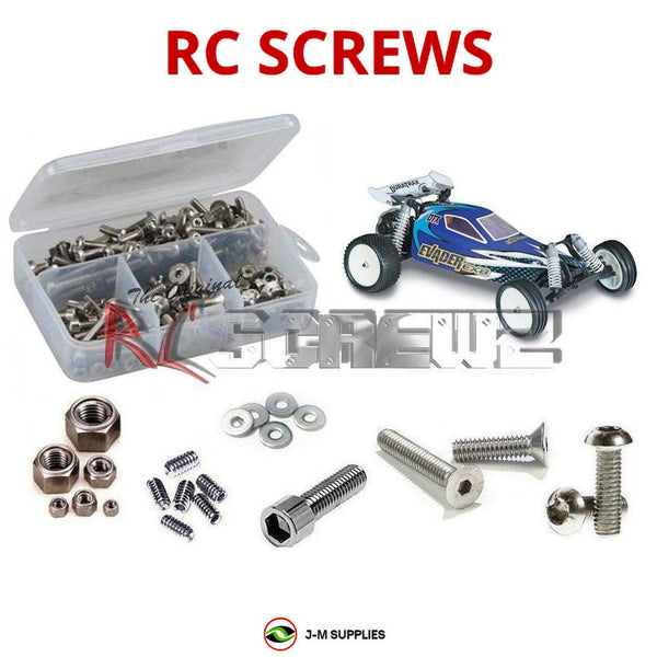 Representative image of an RCScrewZ stainless steel screw kit for Duratrax Evader EXB; exact kit contents vary by RC model.