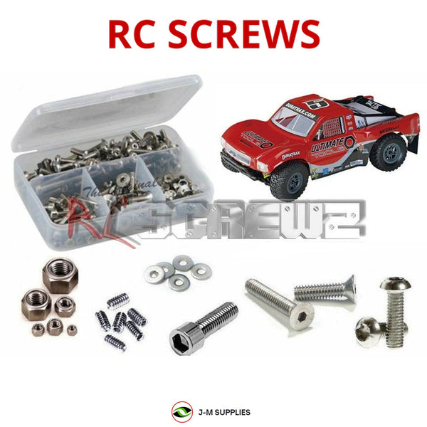 Representative image of an RCScrewZ stainless steel screw kit for Duratrax Vendetta SCT 1/18th Truck; exact kit contents vary by RC model.