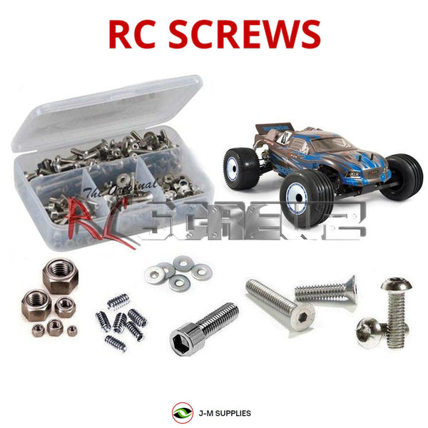 Representative image of an RCScrewZ stainless steel screw kit for FTX Siege 1/10th Truggy RTR; exact kit contents vary by RC model.