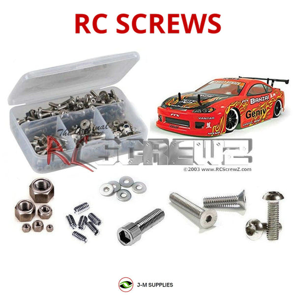 J-M SUPPLIES - RCScrewZ Stainless Steel Screw Kit ftx007 for FTX Banzai Drift 1/10th #FTX5529 RC Car | SET - 