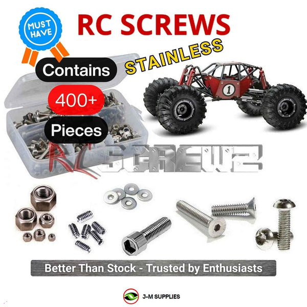 Representative image of an RCScrewZ stainless steel screw kit for GMade R1 Rock Crawler 1/10th Electric Rock Buggy #GM51000​; exact kit contents vary by RC model.