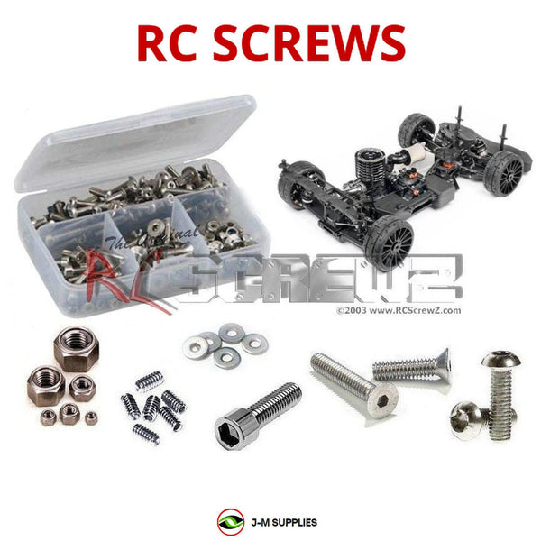 Representative image of an RCScrewZ stainless steel screw kit for Hot Bodies RGT8 Onroad 1/8th; exact kit contents vary by RC model.