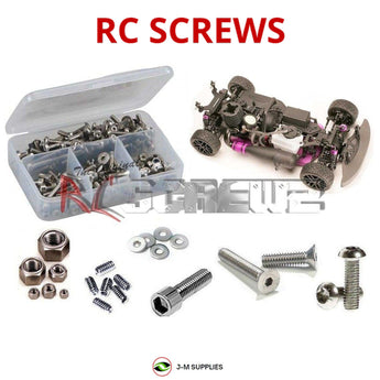 Representative image of an RCScrewZ stainless steel screw kit for HPI Racing RS4 3 SS 1/10 Nitro 4WD Touring Car (443, 444); exact kit contents vary by RC model.
