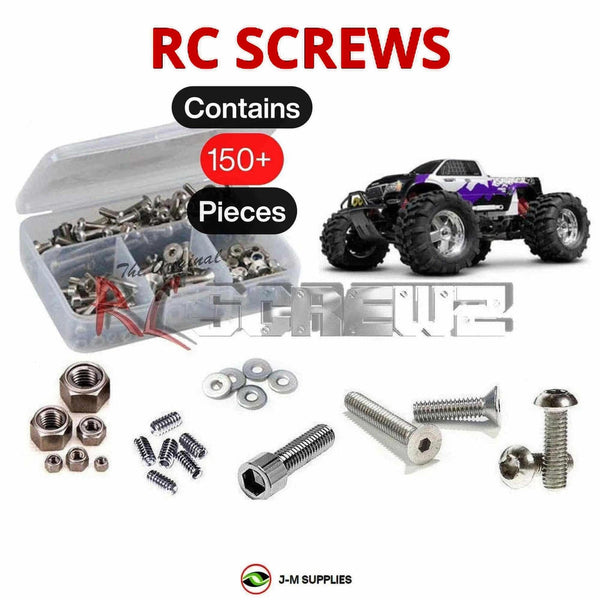 Representative image of an RCScrewZ stainless steel screw kit for HPI Racing Savage 21 1/8 Nitro 4WD Monster Truck (831, 12840); exact kit contents vary by RC model.