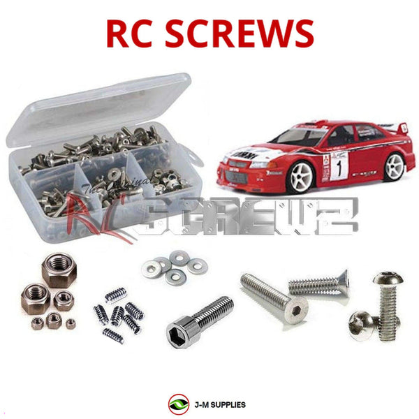 Representative image of an RCScrewZ stainless steel screw kit for HPI Racing Super Nitro Rally 1/8 Nitro 4WD Rally (461, 462, 463); exact kit contents vary by RC model.