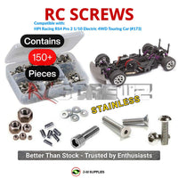 Representative image of an RCScrewZ stainless steel screw kit for HPI Racing RS4 Pro 2 1/10 Electric 4WD Touring Car (173); exact kit contents vary by RC model.