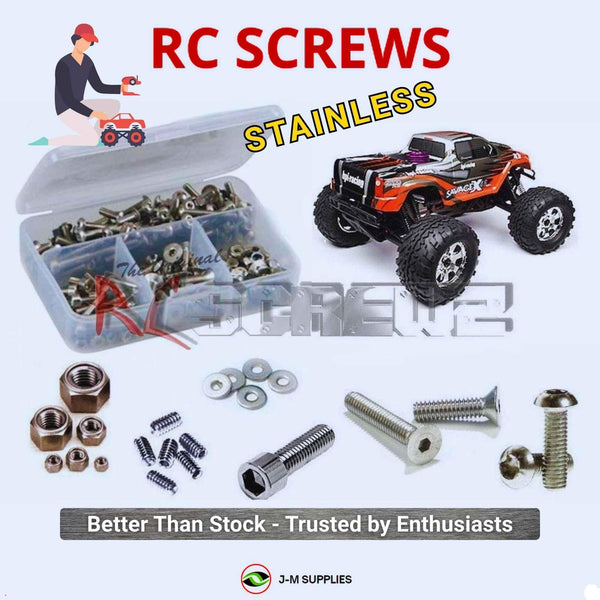Representative image of an RCScrewZ stainless steel screw kit for HPI Racing Savage SS 4.6 RTR 1/8 Nitro 4WD Monster Truck (871); exact kit contents vary by RC model.