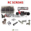 Representative image of an RCScrewZ stainless steel screw kit for HPI Racing Hellfire 1/8 RTR Nitro 4WD Truggy (10500); exact kit contents vary by RC model.