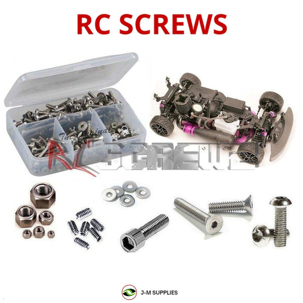 Representative image of an RCScrewZ stainless steel screw kit for HPI Racing Nitro RS4 3 .18SS 1/10 Nitro 4WD On-Road Touring Car; exact kit contents vary by RC model.