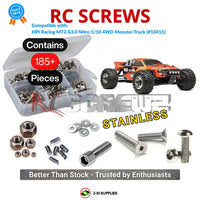 Representative image of an RCScrewZ stainless steel screw kit for HPI Nitro MT2 G3.0 1/10 Nitro 4WD Truck (10411, HPI10411); exact kit contents vary by RC model.