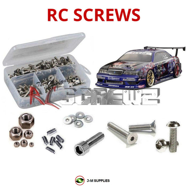 Representative image of an RCScrewZ stainless steel screw kit for HPI Racing E-10 1/10 Electric 4WD Touring / Drift Car; exact kit contents vary by RC model.
