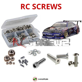 Representative image of an RCScrewZ stainless steel screw kit for HPI Racing E-10 1/10 Electric 4WD Touring / Drift Car; exact kit contents vary by RC model.