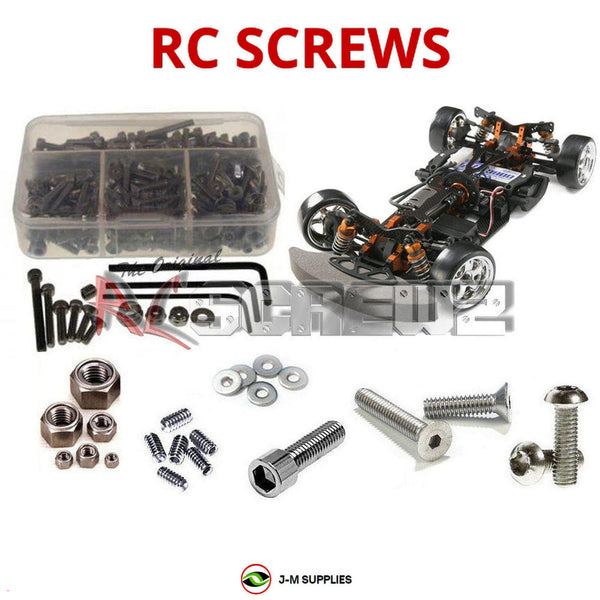 Representative image of an RCScrewZ stainless steel screw kit for HPI Racing E10 Pro Drift 1/10 Electric 4WD Drift Car; exact kit contents vary by RC model.