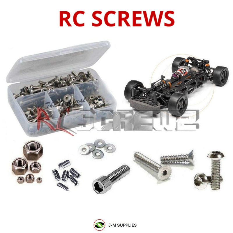 Representative image of an RCScrewZ stainless steel screw kit for HPI Cup Racer 1M True Ten 1/10 Electric Touring Car (100595); exact kit contents vary by RC model.