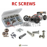 Representative image of an RCScrewZ stainless steel screw kit for HPI Trophy Buggy Flux 1/8 Electric 4WD Off-Road Buggy (107016); exact kit contents vary by RC model.