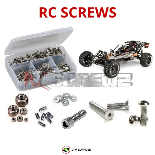 Representative image of an RCScrewZ stainless steel screw kit for HPI Baja 5B Flux RTR 1/5 Electric 2WD Buggy (107684); exact kit contents vary by RC model.