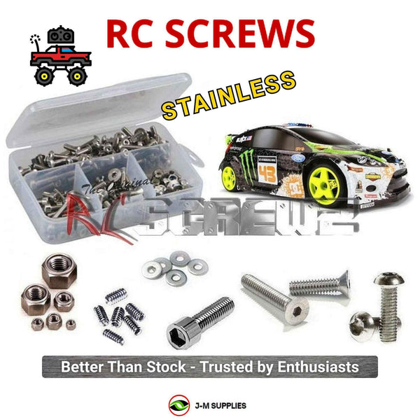 Representative image of an RCScrewZ stainless steel screw kit for HPI Ken Block WR8 Flux 1/8 Electric 4WD Rally Car (109313); exact kit contents vary by RC model.
