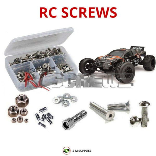 Representative image of an RCScrewZ stainless steel screw kit for HPI E-Firestorm 10T Flux 1/10 Electric 2WD Stadium Truck (105878); exact kit contents vary by RC model.