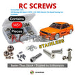 Representative image of an RCScrewZ stainless steel screw kit for HPI RS4 Sport 3 BMW M3 E30 1/10 Electric 4WD Touring (114343); exact kit contents vary by RC model.