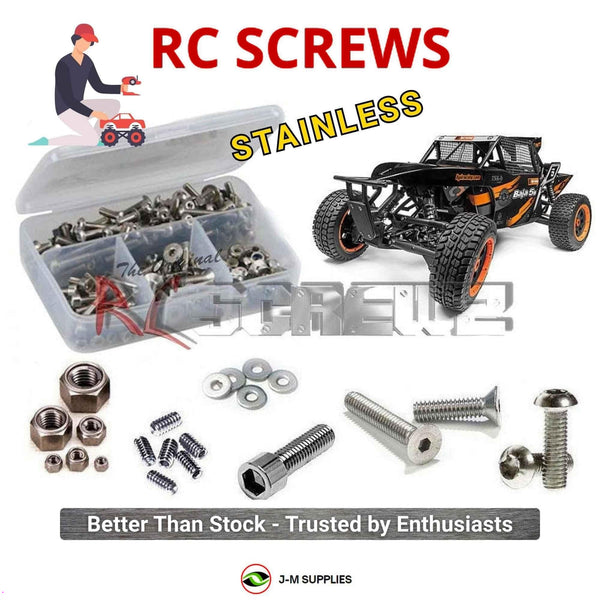 Representative image of an RCScrewZ stainless steel screw kit for HPI Baja 5B TSK-B Class 1 1/5 Gas 2WD Buggy (115485); exact kit contents vary by RC model.