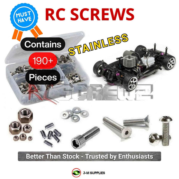 Representative image of an RCScrewZ stainless steel screw kit for HPI Nitro RS4 3 Evo+ NSX 1/10 Nitro 4WD Touring (10055); exact kit contents vary by RC model.
