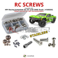 Representative image of an RCScrewZ stainless steel screw kit for HPI Jumpshot SC V2 1/10 Electric 2WD Short Course Truck (160261); exact kit contents vary by RC model.