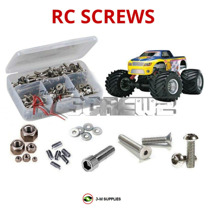 Representative image of an RCScrewZ stainless steel screw kit for Kyosho Mad Force 1/8 Nitro 4WD Monster Truck (31221); exact kit contents vary by RC model.