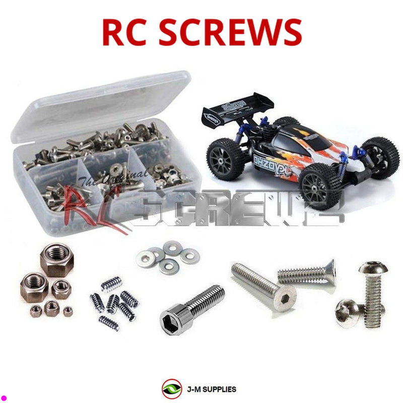Representative image of an RCScrewZ stainless steel screw kit for Kyosho MP7.5 Sports 1/8 Nitro 4WD Buggy (31192); exact kit contents vary by RC model.
