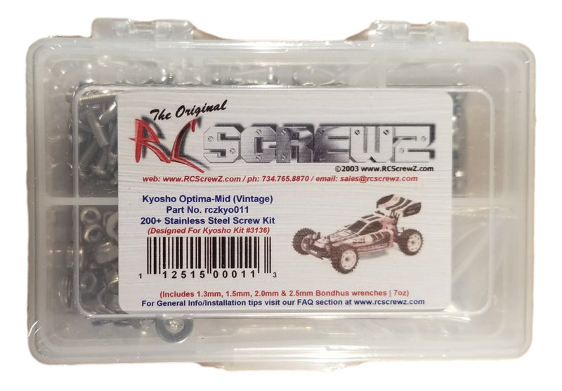 Rustproof, Durable, Quality RCScrewZ Stainless Steel Screw Kit kyo011 for Kyosho Turbo Optima Mid 1/10 Electric 4WD Off-Road Racing Buggy (3136) | SET - Affordable Quality | Quick Ship - by J-M SUPPLIES