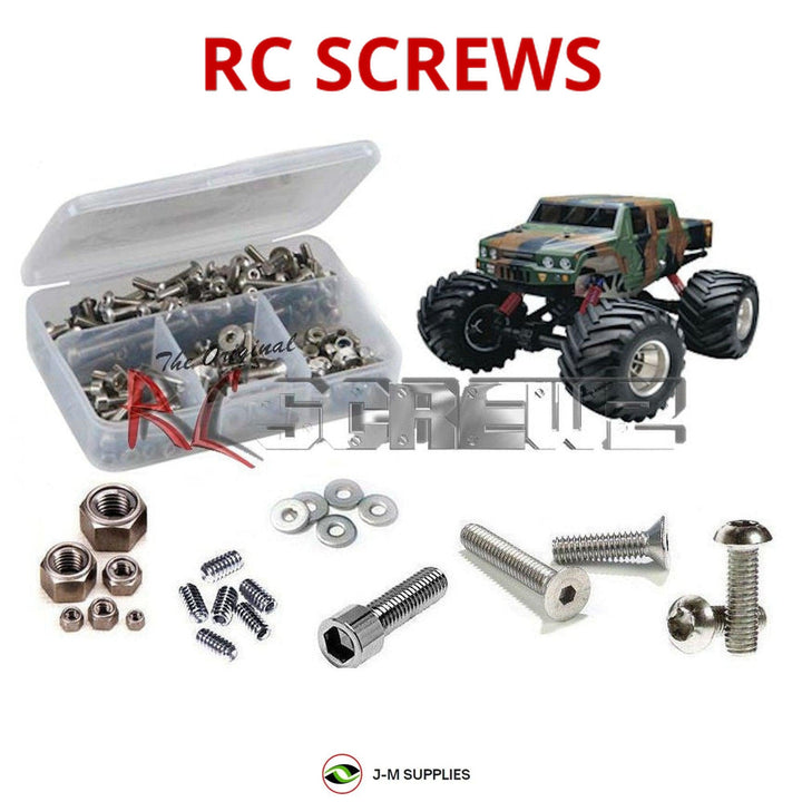 Representative image of an RCScrewZ stainless steel screw kit for Kyosho Mad Armour 1/8 Nitro 4WD Monster Truck (31224); exact kit contents vary by RC model.