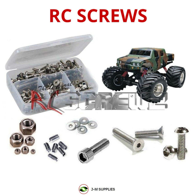 Representative image of an RCScrewZ stainless steel screw kit for Kyosho Mad Armour 1/8 Nitro 4WD Monster Truck (31224); exact kit contents vary by RC model.