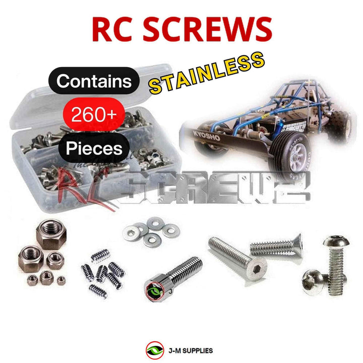 Representative image of an RCScrewZ stainless steel screw kit for Kyosho Circuit 20 Rowdy Baja 1/8 Nitro 2WD Buggy (3047); exact kit contents vary by RC model.