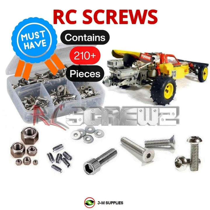 Representative image of an RCScrewZ stainless steel screw kit for Kyosho Circuit 1000 Assault 1/10 Nitro 2WD Buggy (3095); exact kit contents vary by RC model.