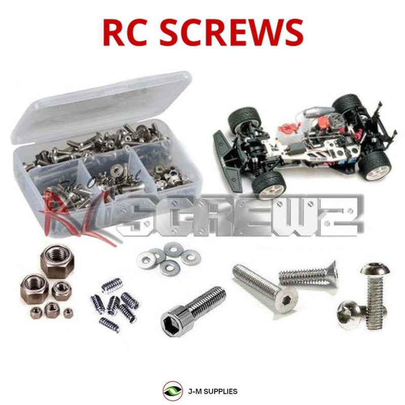 Representative image of an RCScrewZ stainless steel screw kit for Kyosho SuperTen Competition III 1/10 Nitro 4WD Car (31824); exact kit contents vary by RC model.