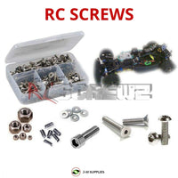 Representative image of an RCScrewZ stainless steel screw kit for Kyosho SuperTen FW-04 1/10 Nitro 4WD Touring Car (31001); exact kit contents vary by RC model.