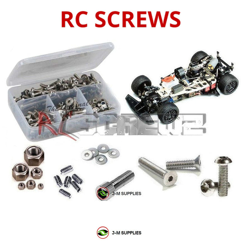 Representative image of an RCScrewZ stainless steel screw kit for Kyosho SuperTen GP Four II 1/10 Nitro 4WD Touring (31821); exact kit contents vary by RC model.
