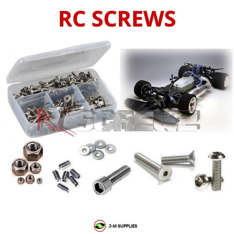 Representative image of an RCScrewZ stainless steel screw kit for Kyosho Evolva WC 2005 1/8 Nitro 4WD On-Road (31285); exact kit contents vary by RC model.