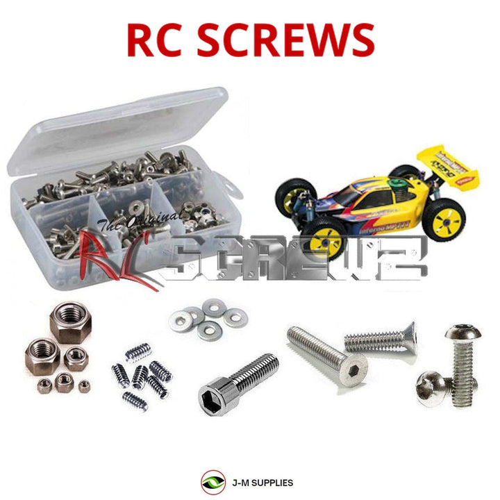 Representative image of an RCScrewZ stainless steel screw kit for Kyosho Inferno MP777 SP1 1/8 Nitro 4WD Buggy (31778); exact kit contents vary by RC model.