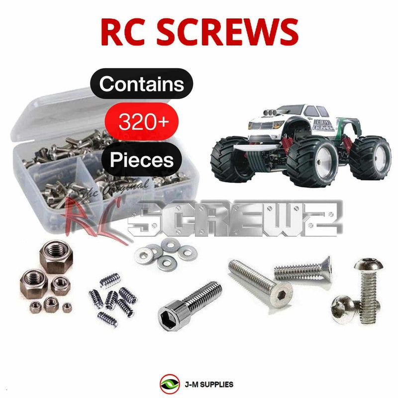 Representative image of an RCScrewZ stainless steel screw kit for Kyosho Giga Crusher 1/8 Nitro 4WD Monster Truck (31141); exact kit contents vary by RC model.