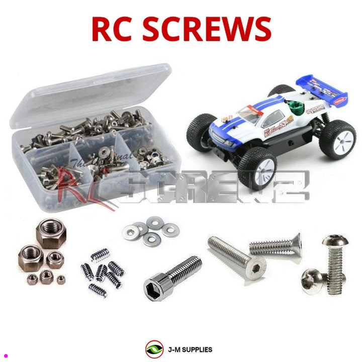 Representative image of an RCScrewZ stainless steel screw kit for Kyosho Mini Inferno ST 09 1/16 Nitro 4WD Truck (31312); exact kit contents vary by RC model.