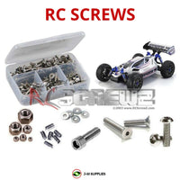 Representative image of an RCScrewZ stainless steel screw kit for Kyosho Inferno VE 1/8 Electric Brushless 4WD Buggy (30875); exact kit contents vary by RC model.
