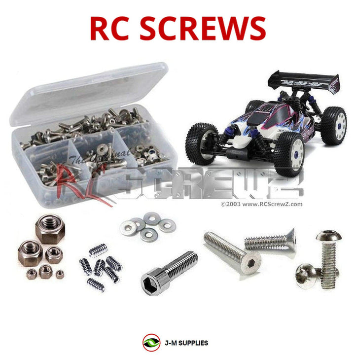 Representative image of an RCScrewZ stainless steel screw kit for Kyosho Inferno Neo GP 1/8 Nitro 4WD Buggy (31280); exact kit contents vary by RC model.