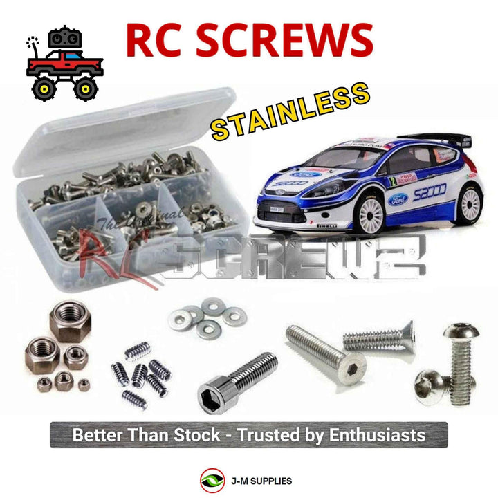 Representative image of an RCScrewZ stainless steel screw kit for Kyosho DRX Subaru WRC 2008 1/9 Nitro 4WD Rally (31042); exact kit contents vary by RC model.