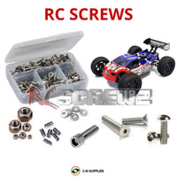 Representative image of an RCScrewZ stainless steel screw kit for Kyosho Inferno Neo ST Race Spec 1/8 Nitro Truggy (33002); exact kit contents vary by RC model.