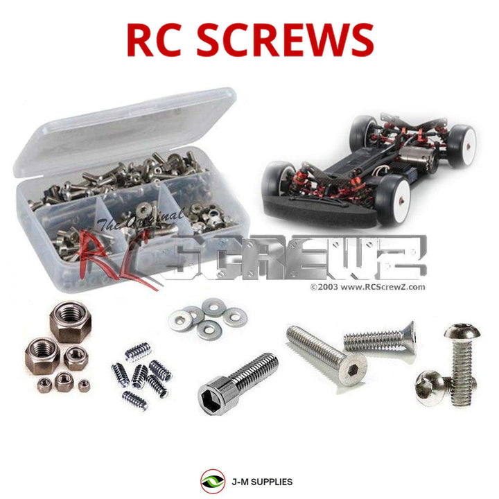 Representative image of an RCScrewZ stainless steel screw kit for Kyosho TF6 SP 1/10 Electric 4WD Touring Car (30025); exact kit contents vary by RC model.