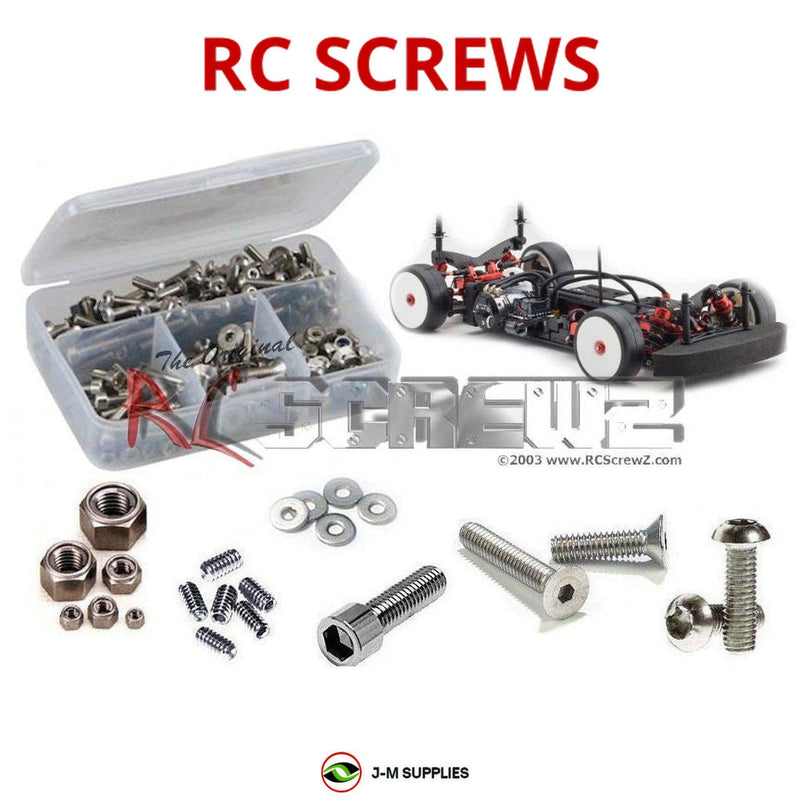 Representative image of an RCScrewZ stainless steel screw kit for Kyosho TF-7 1/10 Electric 4WD Touring Car (30026); exact kit contents vary by RC model.