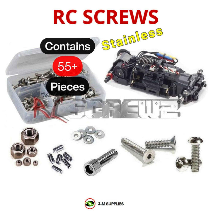 Representative image of an RCScrewZ stainless steel screw kit for Kyosho Mini-Z MR-03VE Pro 1/27 Electric RWD Car (32781); exact kit contents vary by RC model.