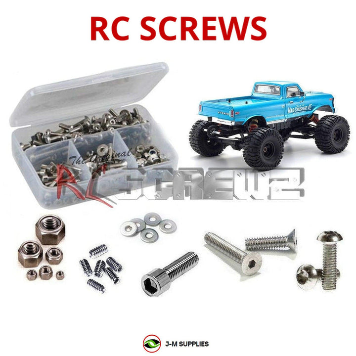 Representative image of an RCScrewZ stainless steel screw kit for Kyosho Mad Crusher VE 1/8 Electric 4WD Monster Truck (34254); exact kit contents vary by RC model.