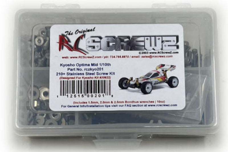 Rustproof, Durable, Quality RCScrewZ Stainless Steel Screw Kit kyo201 for Kyosho Optima Mid Vintage Series 1/10 Electric 4WD Off-Road Racing Buggy (30622) | SET - Affordable Quality | Quick Ship - by J-M SUPPLIES
